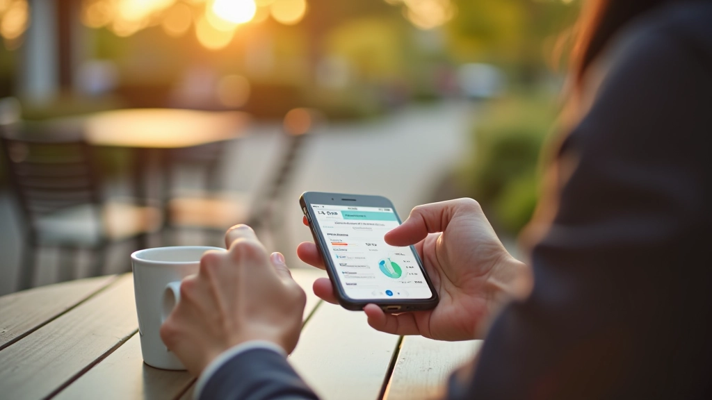 Smartphone mit Budget-Tracking-App, digitales Finanzmanagement und Monitoring